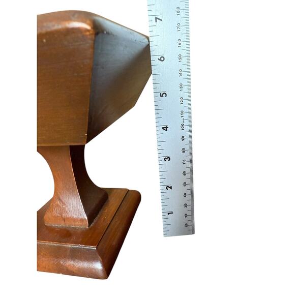 Vintage Wooden Pedestal Centerpiece Table Decor MCM Solid Wood - Picture 5 of 7